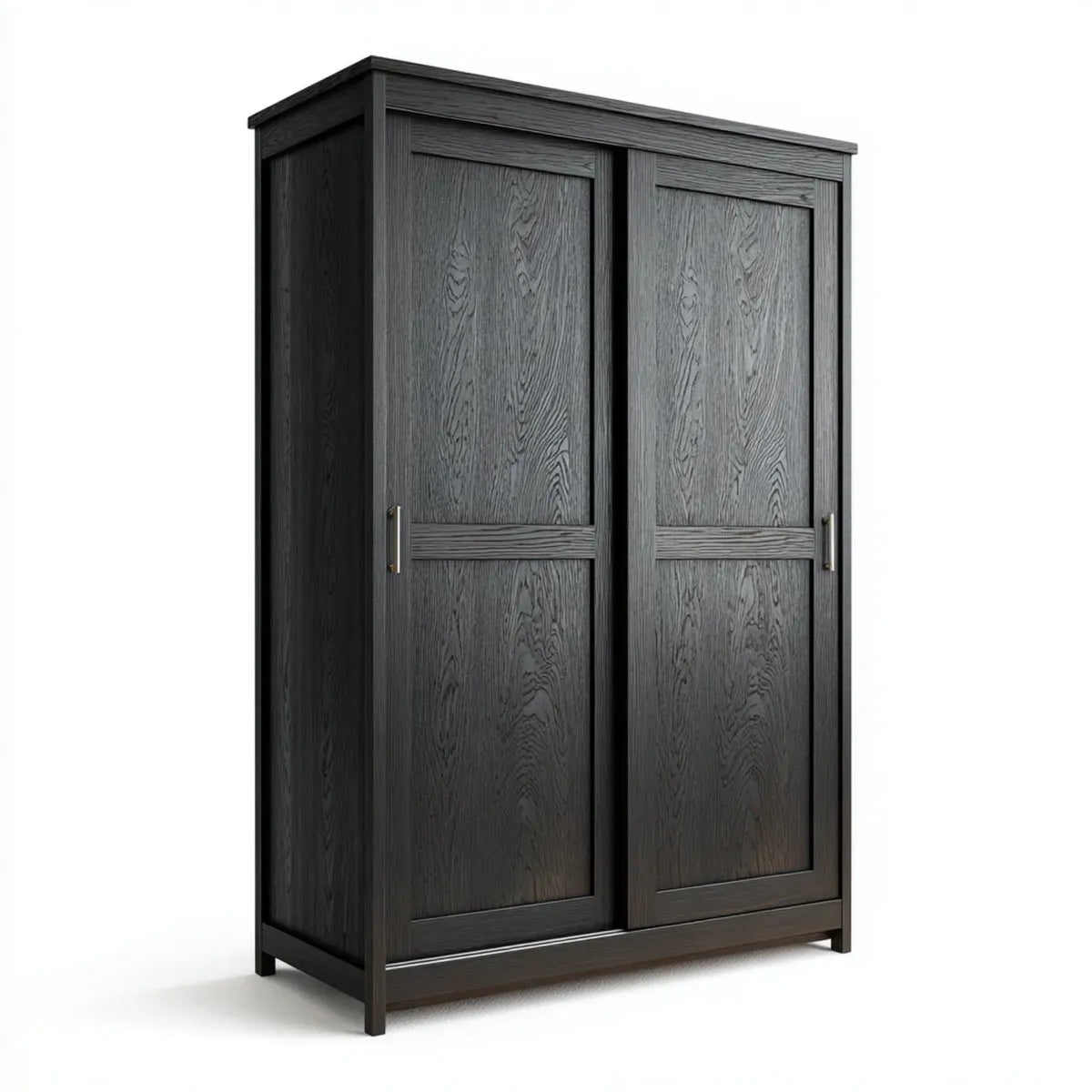 Szafa 2-drzwiowa przesuwne czarne 120 x 60 x 200 cm w prostokątnym MDF