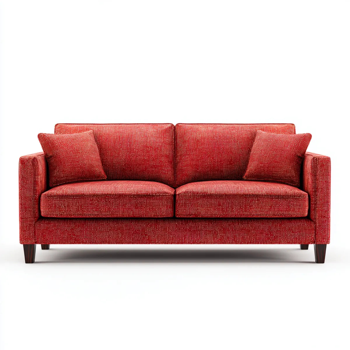 Sofa, Czerwona 2 fotelowa sofa w poliestrze 160 x 85 x 85 cm