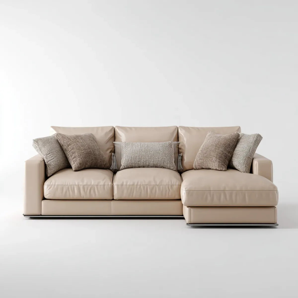 Sofa, 3 fotele rozkładana kanapa ze skóry syntetycznej PU kształt 280 x 160 x 85 cm