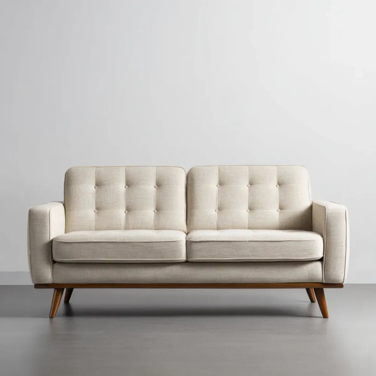 sofa 2-osobowa krem 168 x 80 x 86 cm tapicerka poliestrowa wypełniać prostokątne