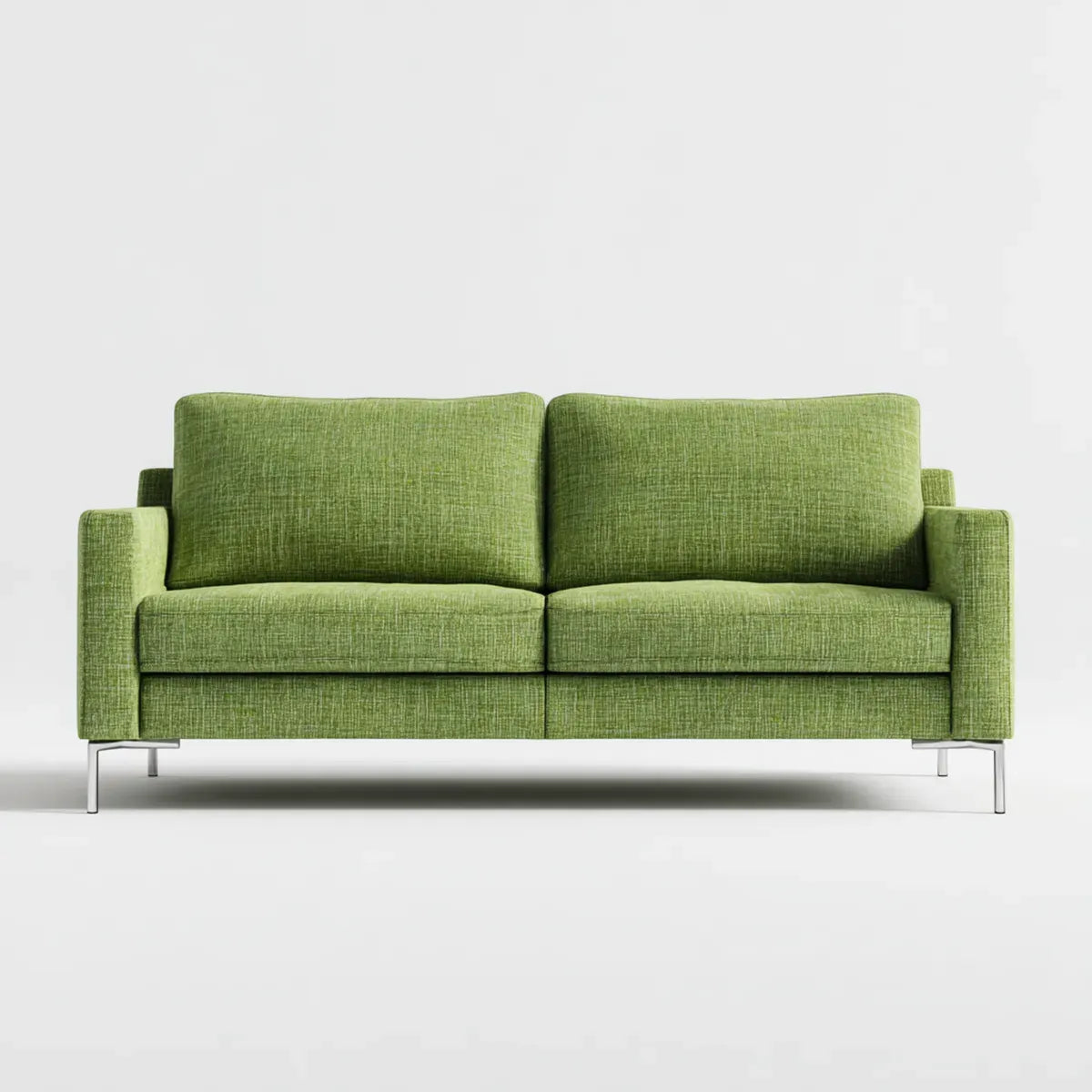 Sofa, 2-fotela zielony 180 x 90 x 85 cm z tapicerką poliestrową i stalową ramką prostokątna