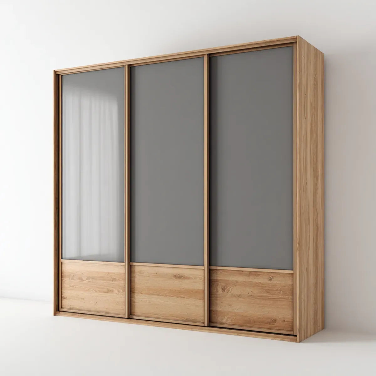 Szafa 3-drzwiowa przesuwne dęb naturalny 180 x 60 x 220 cm panele w prostokątnej melaminy