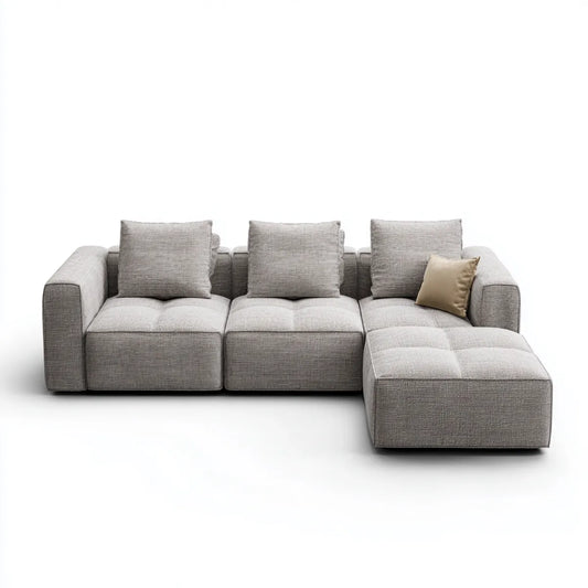 Sofa, Kanapa narożna z rekamierem w prawo Taupe 300 x 170 x 85 cm poliester kształt litery L