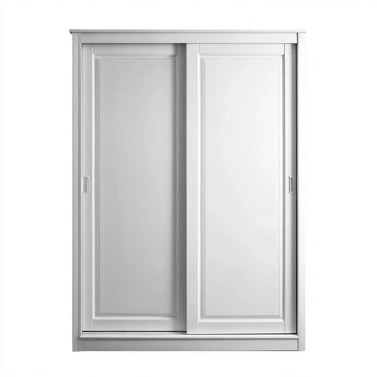 Szafa z drzwiami przesuwnymi biała 120 x 60 x 200 cm Płyta wiórowa MDF prostokątna