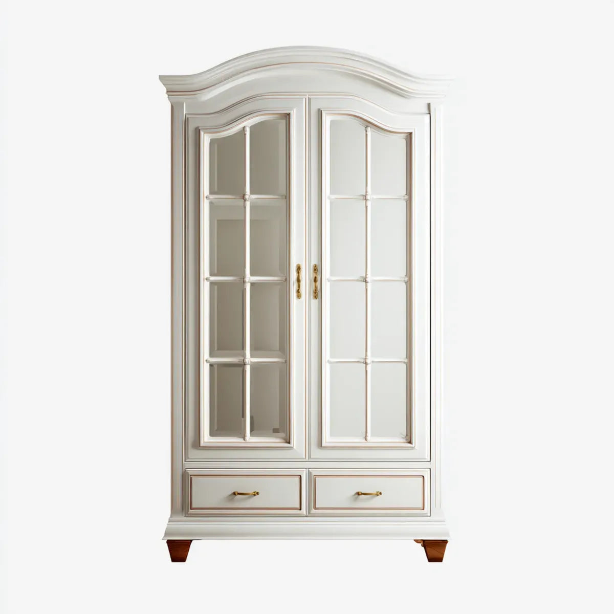 Szafa 2-drzwiowa białe i złoto szkło 100 x 50 x 200 cm prostokątne MDF