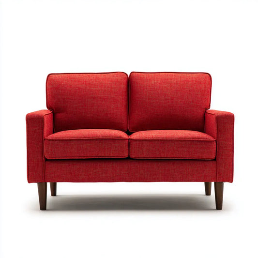 Sofa, Czerwona sofa w kształcie prostokątnym 140 x 80 x 85 cm