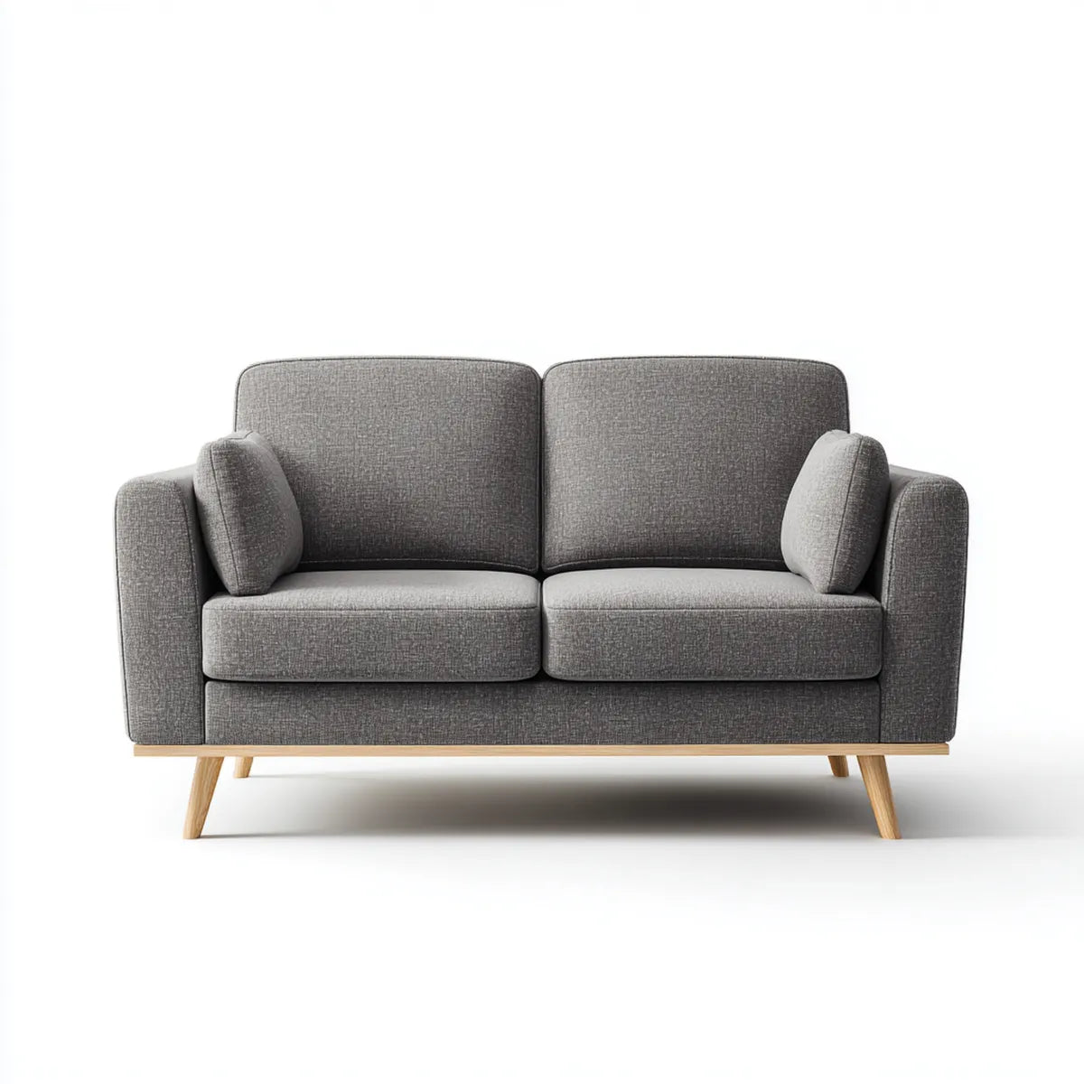 Sofa, 2-fotela Ciemnoszara 160 x 85 x 85 cm poliester prostokątna