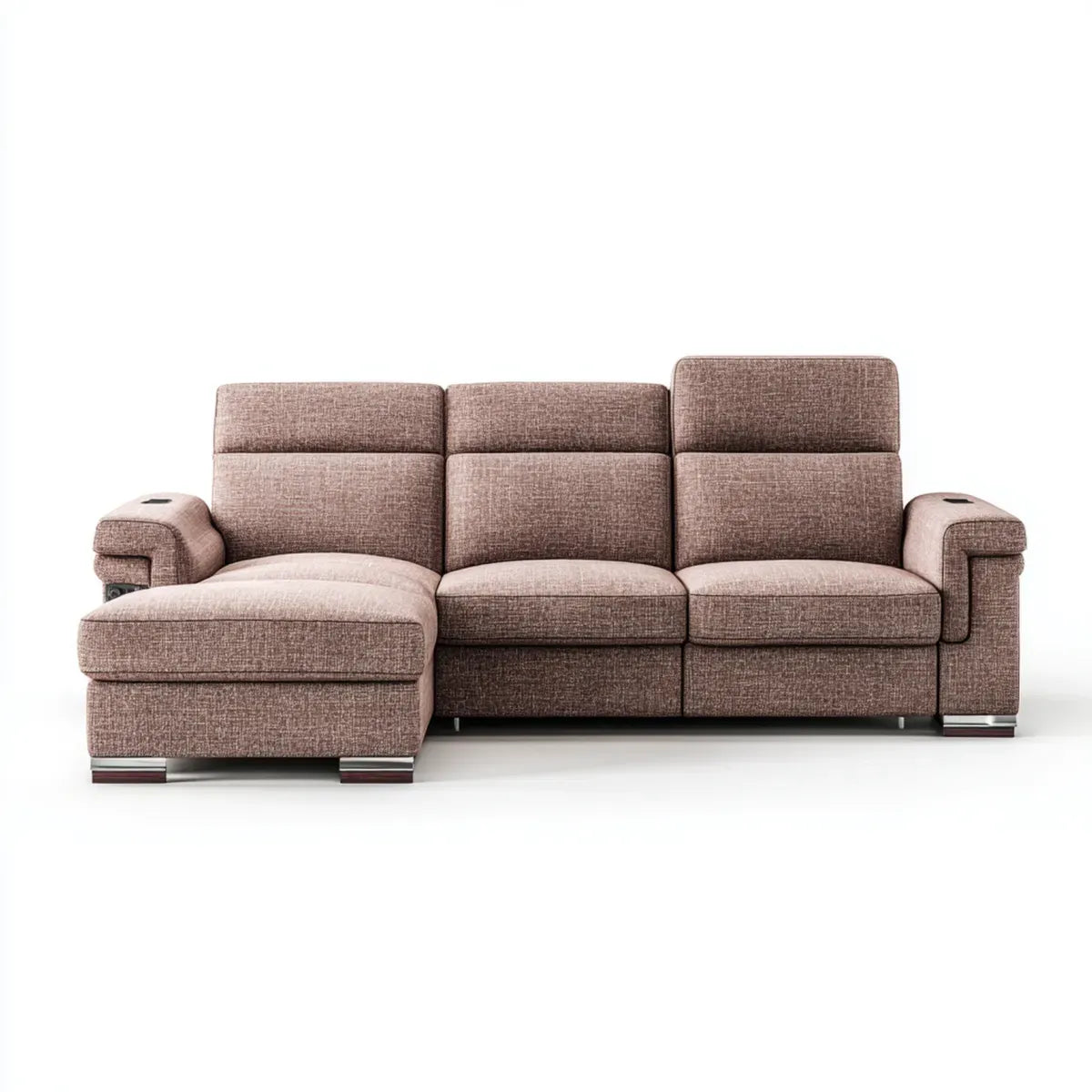 Sofa, Kanapa narożna z lewym zwrotnikiem Brązowy 280 x 170 x 100 cm poliestrowy prostokątna